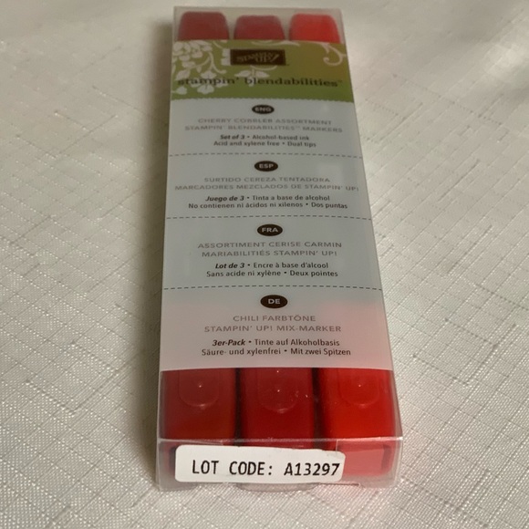 Stampin Up Blendabilities Cherry Cobbler Assortment Markers Dual Tip Ink 3-Pack - Picture 3 of 7